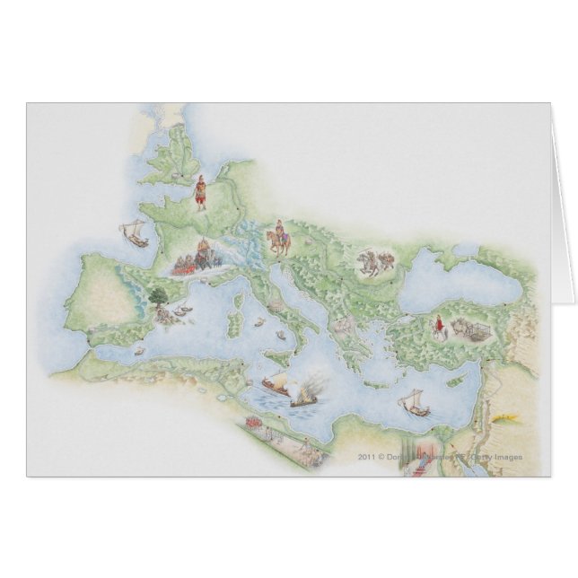 Illustrierte Karte des römischen Reiches (Vorderseite (Horizontal))