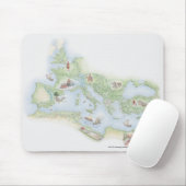 Illustrierte Karte des römischen Reiches Mousepad (Mit Mouse)