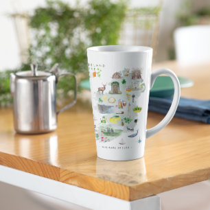 Illustrierte Karte für Wasserfarbe in Irland   Mon Milchtasse