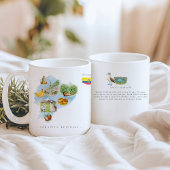 Illustrierte Karte für Wasserfarben Ecuador | Mono Kaffeetasse