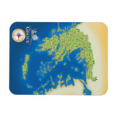 Illustrierte Karte Griechenlands. Magnet (Horizontal)