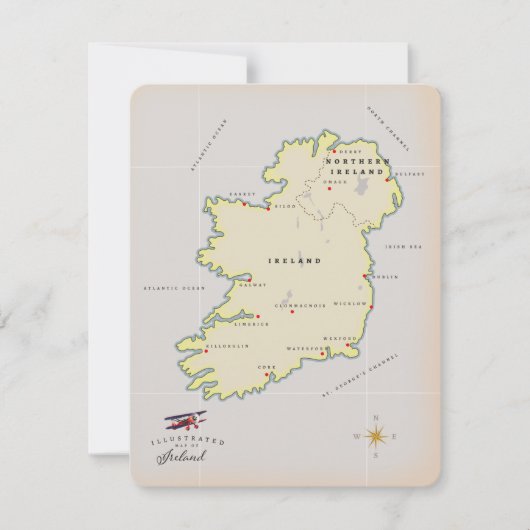 Illustrierte Karte Irlands (Vorderseite)