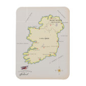 Illustrierte Karte Irlands Magnet (Vertikal)