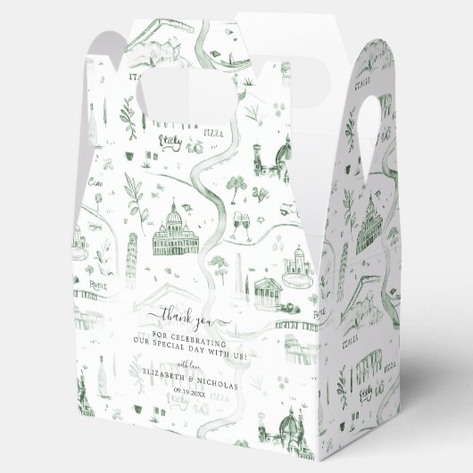 Illustrierte Karte Italiens | Hochzeit Geschenkschachtel (Geöffnet)