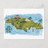 Illustrierte Karte Jamaikas (Vorderseite)