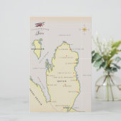 Illustrierte Karte Katars (Stehend Vorderseite)