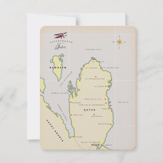 Illustrierte Karte Katars (Rückseite)