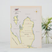 Illustrierte Karte Katars (Stehend Vorderseite)