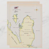 Illustrierte Karte Katars (Vorne/Hinten)