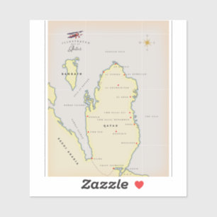 Illustrierte Karte Katars Aufkleber