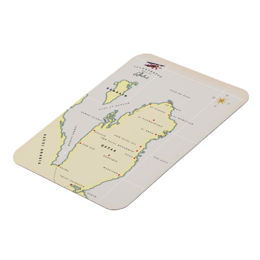 Illustrierte Karte Katars Magnet (Linke Seite)