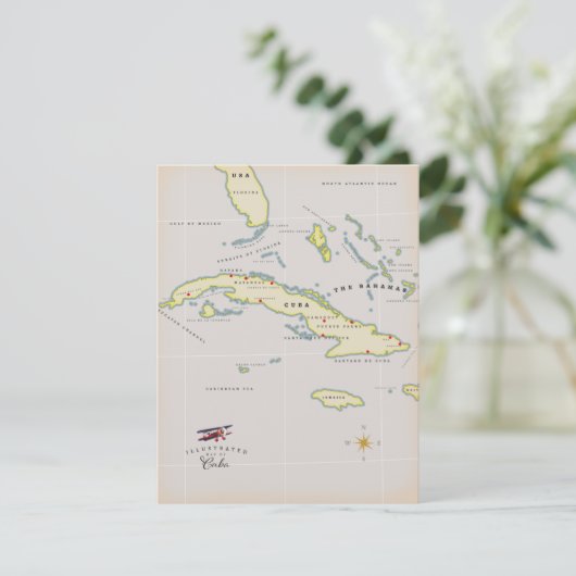 Illustrierte Karte Kubas (Stehend Vorderseite)