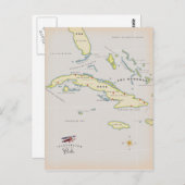 Illustrierte Karte Kubas (Vorne/Hinten)