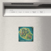 Illustrierte Karte La Réunion – Cirques & Vulkan Magnet (In Situ (Geschirrspüler))