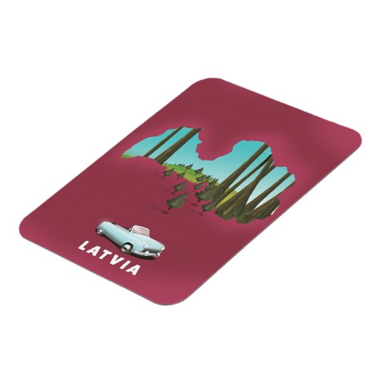 Illustrierte Karte Lettlands Magnet (Linke Seite)