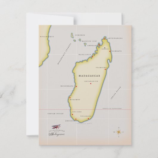 Illustrierte Karte Madagaskars (Vorderseite)