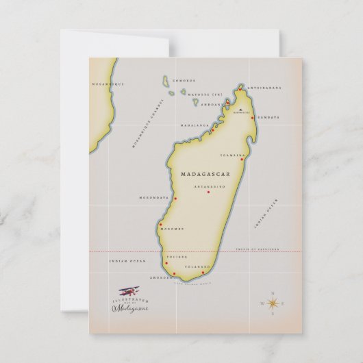 Illustrierte Karte Madagaskars (Rückseite)