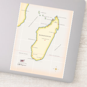Illustrierte Karte Madagaskars Aufkleber