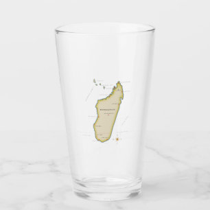 Illustrierte Karte Madagaskars Glas