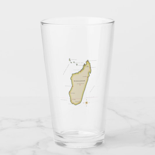Illustrierte Karte Madagaskars Glas (Vorderseite)