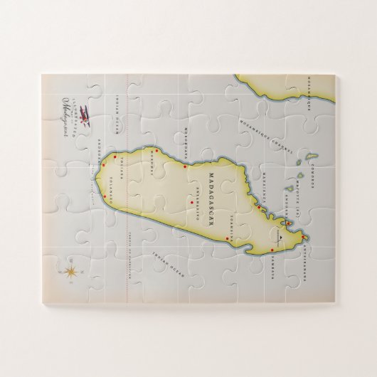 Illustrierte Karte Madagaskars Puzzle (Horizontal)