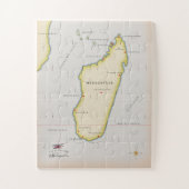 Illustrierte Karte Madagaskars Puzzle (Vertikal)