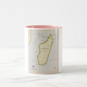 Illustrierte Karte Madagaskars Zweifarbige Tasse