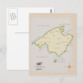 Illustrierte Karte Mallorcas (Vorne/Hinten)