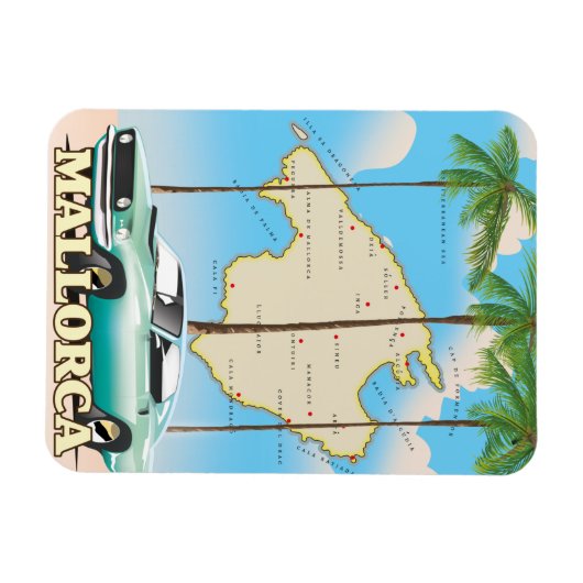 Illustrierte Karte Mallorcas Magnet (Horizontal)