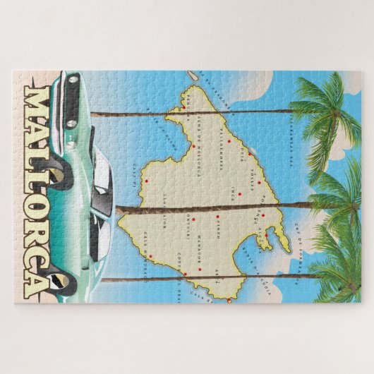 Illustrierte Karte Mallorcas Puzzle (Horizontal)