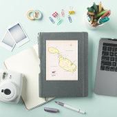 Illustrierte Karte Maltas Aufkleber (iPad Hülle)