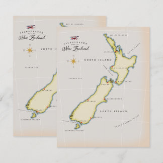 Illustrierte Karte Neuseelands