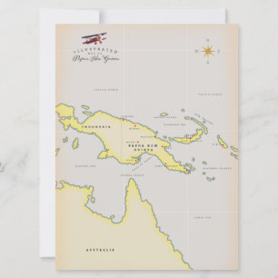 Illustrierte Karte Papua Neuer Guinea