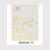 Illustrierte Karte Papua Neuer Guinea Aufkleber (Blatt)