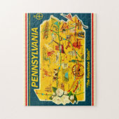 Illustrierte Karte Pennsylvania 11x14 Puzzle (Vertikal)