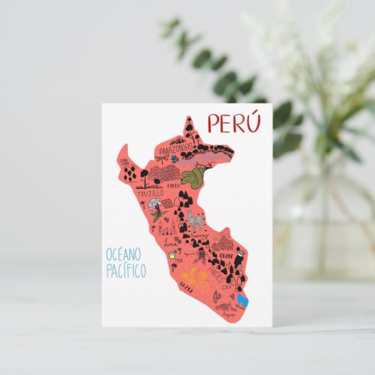Illustrierte Karte Perus (Stehend Vorderseite)