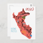 Illustrierte Karte Perus (Vorne/Hinten)