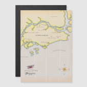 Illustrierte Karte Singapurs (Vorne/Hinten)