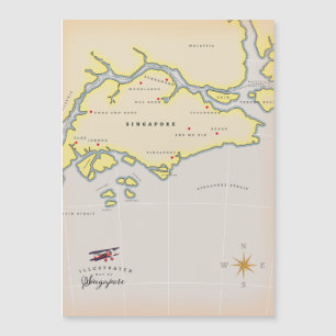 Illustrierte Karte Singapurs