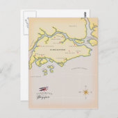 Illustrierte Karte Singapurs (Vorne/Hinten)