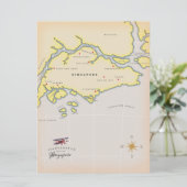 Illustrierte Karte Singapurs (Stehend Vorderseite)