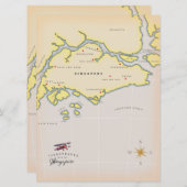 Illustrierte Karte Singapurs (Vorne/Hinten)