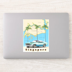 Illustrierte Karte Singapurs Aufkleber
