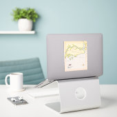 Illustrierte Karte Singapurs Aufkleber (Laptop auf Schreibtisch)