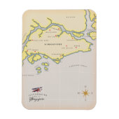 Illustrierte Karte Singapurs Magnet (Vertikal)