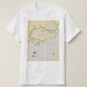 Illustrierte Karte Singapurs T-Shirt