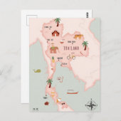 Illustrierte Karte Thailands (Vorne/Hinten)