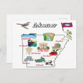 illustrierte Karte von Arkansas in den USA (Vorne/Hinten)
