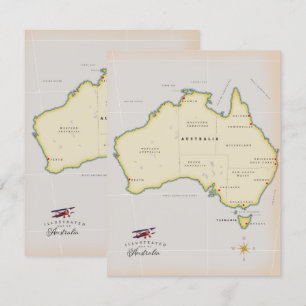 Illustrierte Karte von Australien