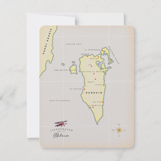 Illustrierte Karte von Bahrain (Rückseite)
